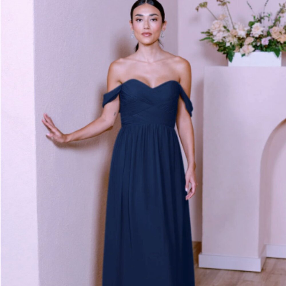 Revelry Navy Off-Shoulder Maxi Dress